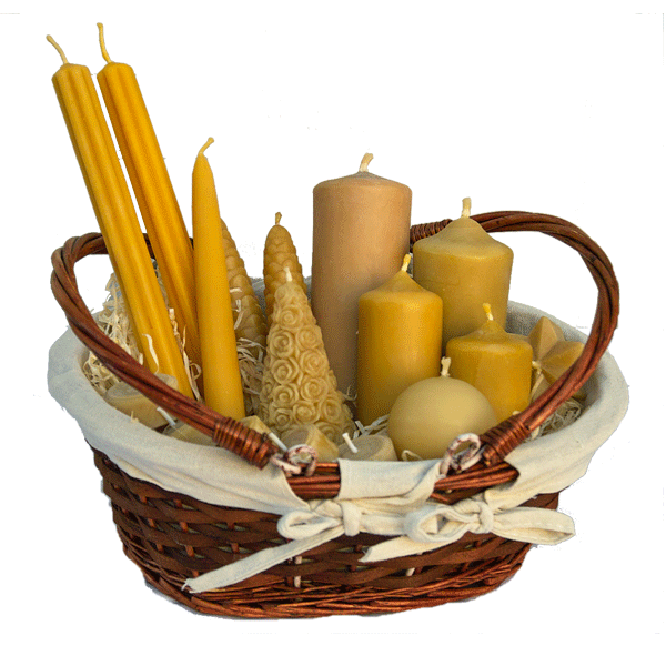 Bienenwachskerzen Geschenkkorb