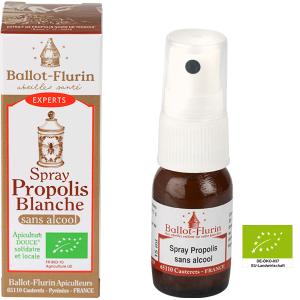 Spray propolis blanche sans alcool 15 ml Ballot Flurin propolis